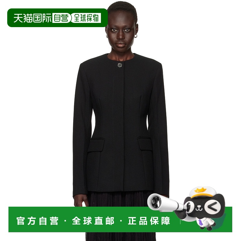 1h可退 香港直邮潮奢 TOTÊME 女士 黑色 Collarless Cinched 夹克
