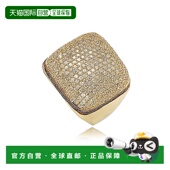 自营 黄色 黄金色调纯银红棕色和白色方晶锆石戒指 Suzy Levian