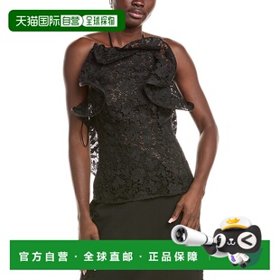 Renta Woven black 美国奥 Blouse Blend 自营Oscar Silk