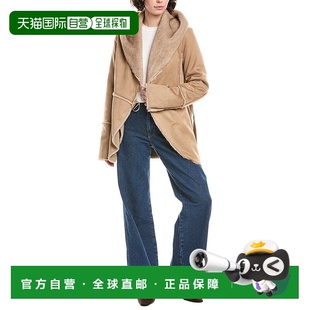 美国直发奥莱 棕褐色外套 自营Via Spiga连帽夹克