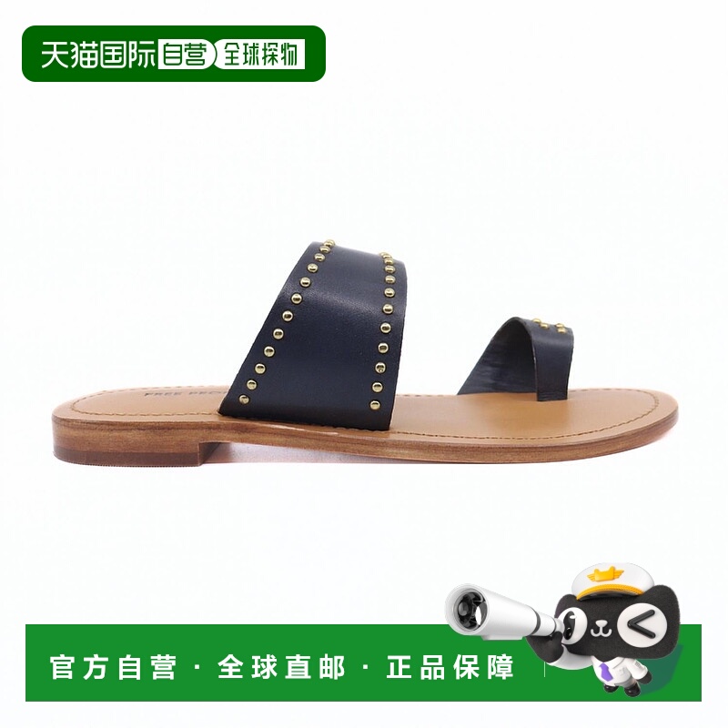 自营free peopleWomen's Amelie Tiny Stud Sandal In Black Leat