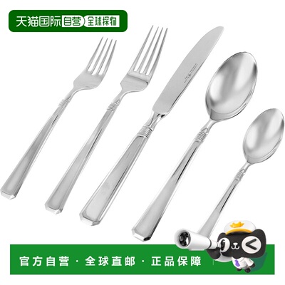 自营 Henckels Metrona 62件18/10不锈钢餐具套装，12件银色 美国