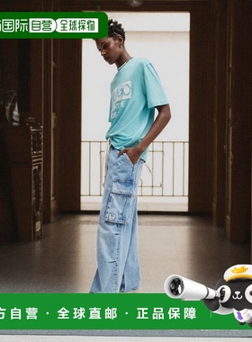 自营 hugo bossCotton-jersey T-shirt with logo artwork - turq