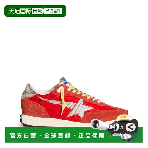 自营golden gooseRed Sneakers with Silver Star Accents - red