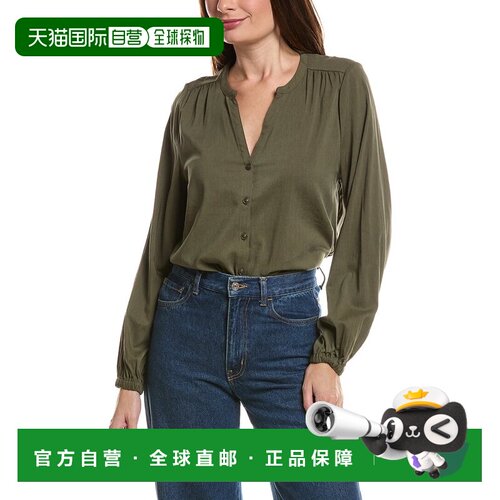 自营splendidSplenid Vera女式衬衫-绿色 美国奥莱直发