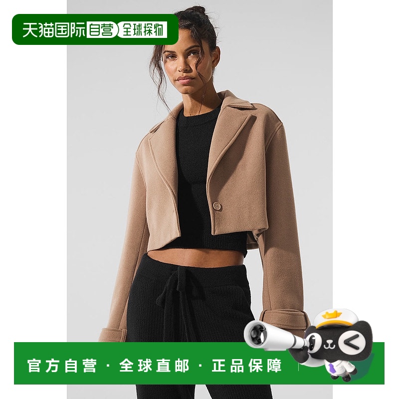1h可退 美国直邮AloYoga女士短款大衣领外套W4627R经典风衣羊毛