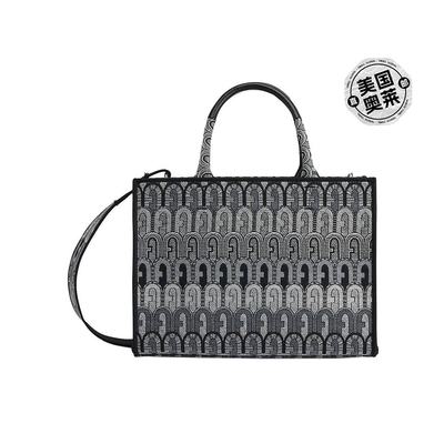 furlaOpportunity 小号 Toni 黑色牛仔布托特包 - toni black den