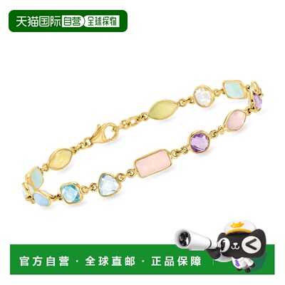 自营Ross-Simons Pastel Multi-Gemstone Bracelet in 18kt Gold
