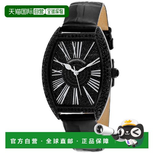 自营Christian Van Sant Women's Chic Black Tonneau 36mm - bla