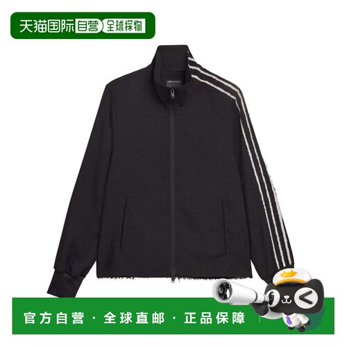 自营y-3Neutrals Uniform Raw三条纹涤纶运动衫-黑色 美国奥莱直