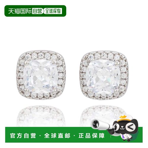 自营Suzy Levian White Sterling Silver Cushion Cut White Cubi