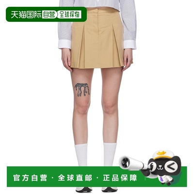 1h可退 香港直邮潮奢 SPORTY & RICH 女士 驼色 Serif 短裙 SKAW2
