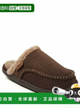自营Dearfoams Men's Matthew Moccasin Toe Scuff House Slipper