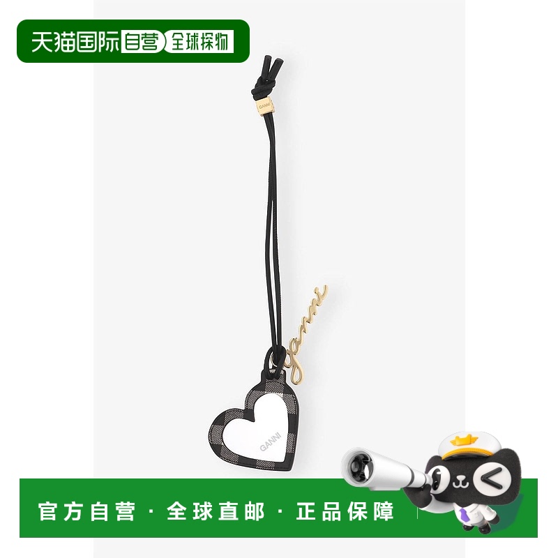 自营 ganniWomen's Bou Heart Mirror Keyring In Black - black