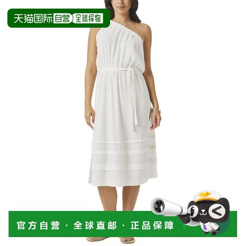 自营splendid锦绣Ava纱布单肩连衣裙-白色 美国奥莱直发