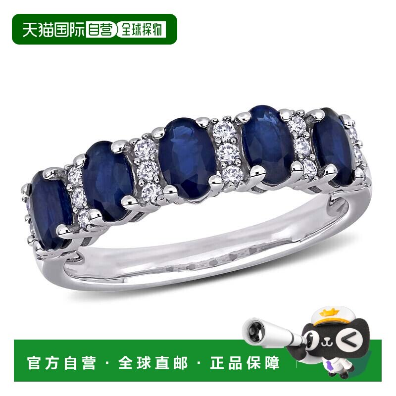 自营 mimi & max1 1/2 CT TGW 蓝色蓝宝石和 1/6 CT TW 钻石半永