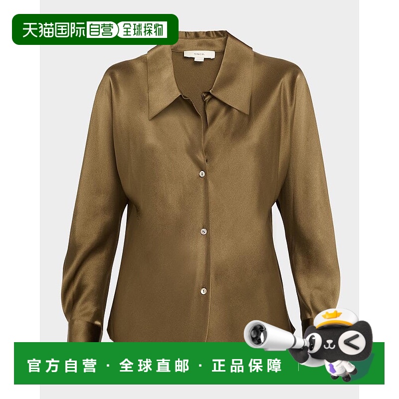 1h可退 【美国直邮】vince 女士 衬衫长袖真丝