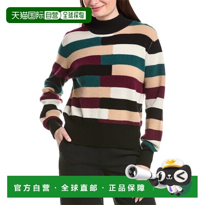 自营Elie Tahari Balloon Sleeve Mock Neck Cashmere Sweater -