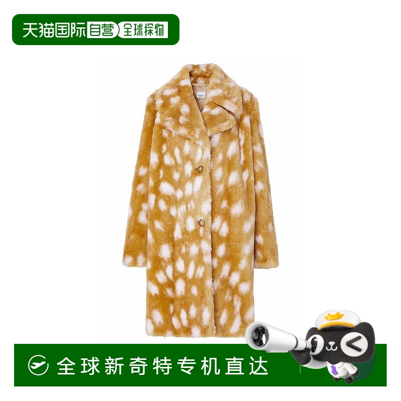 自营 Burberry人造毛皮女式大衣-米色 【美国奥莱】直发