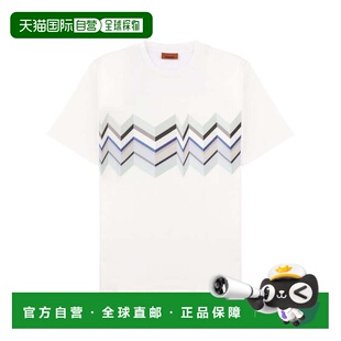 自营missoniWhite Zigzag Pattern Cotton T-Shirt - white 美国
