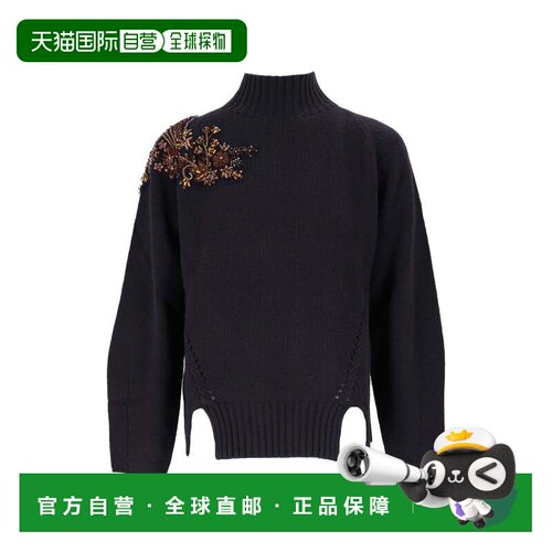 自营ermanno scervino高领针织毛衣-黑色平织 美国奥莱直发