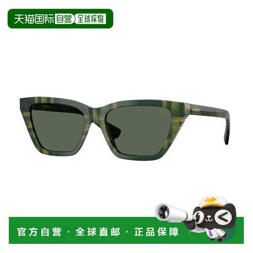 自营Burberry女士54 mm格子卡其色太阳镜-格子卡其色 美国奥莱直