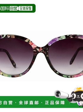 自营 Suzy Levian 女士黑色花卉大镜片太阳镜 - 多色 美国奥莱直