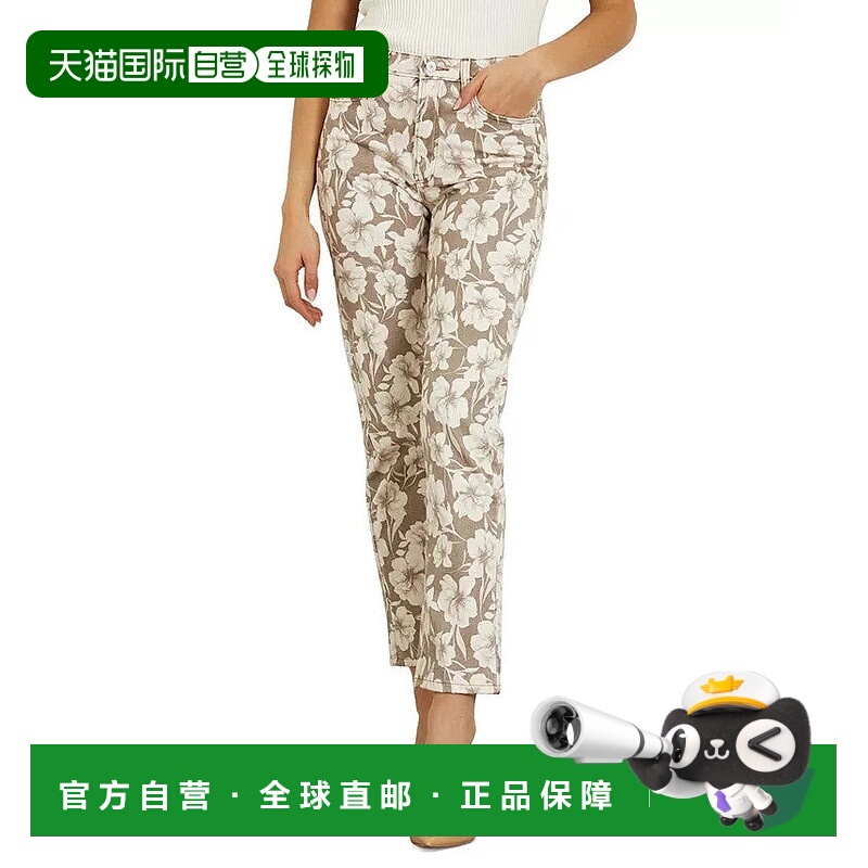 自营Guess Jeans Womens Partytime Tan Denim Floral Stretch St