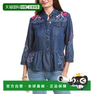 蓝色 自营 Peplum牛仔夹克 Was 美国奥莱直发 Johnny