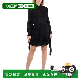 品牌尺码 Burberry女士黑色荆棘藤粘胶丝绸提花重建衬衫 自营