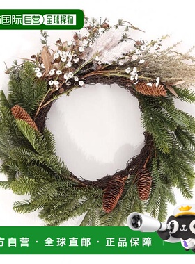 自营safavieh人造 21 英寸松木和橄榄叶花环 - 绿色/白色 美国奥