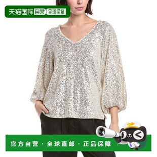 Camuto silver Sequin Blouse 美国奥莱直发 Raglan 自营Vince