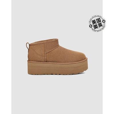 Ugg 经典迷你 1135092-CHE 女式栗色厚底靴子 11 码 ZJ325 - 棕色