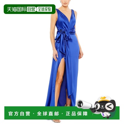 自营 Mac Duggal 覆盖式拖尾礼服 - 皇家 奥莱长裙连衣裙美国直发