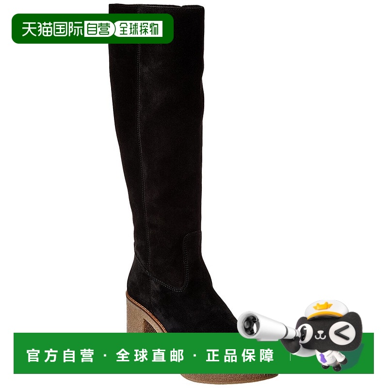 自营 Aquatalia Crista 防风雨麂皮靴 - 黑色 美国奥莱直发长筒靴
