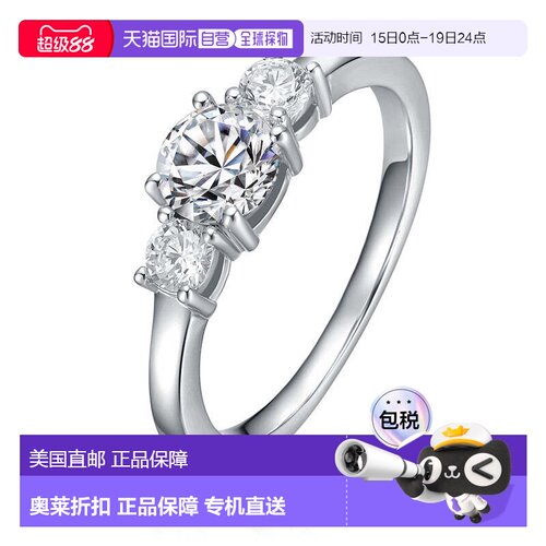 自营geneviveSterling Silver White Gold Plated with Cubic Zir