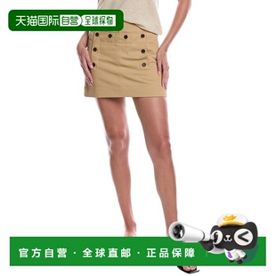 自营 A.L.C.Elli亚麻混纺迷你裙-米色半身裙 A字裙 美国奥莱直发