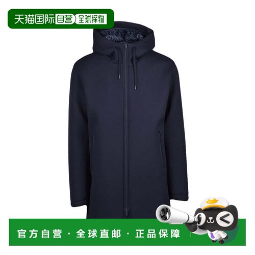 自营herno氯丁橡胶-纹理蓝色粘胶hern0大衣-黑色 美国奥莱直发