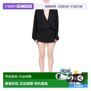 黑色 自營(yíng) 美國(guó)奧萊 裙 黑色迷你襯衫 christopher esberAulenti