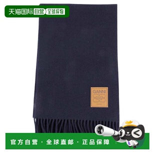Scarf Wool 美国奥莱直发 Navy black Deep 自营ganniSoft
