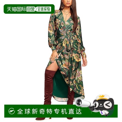 自营ramy brookDaisy Womens Floral Print Belted Maxi Dress -
