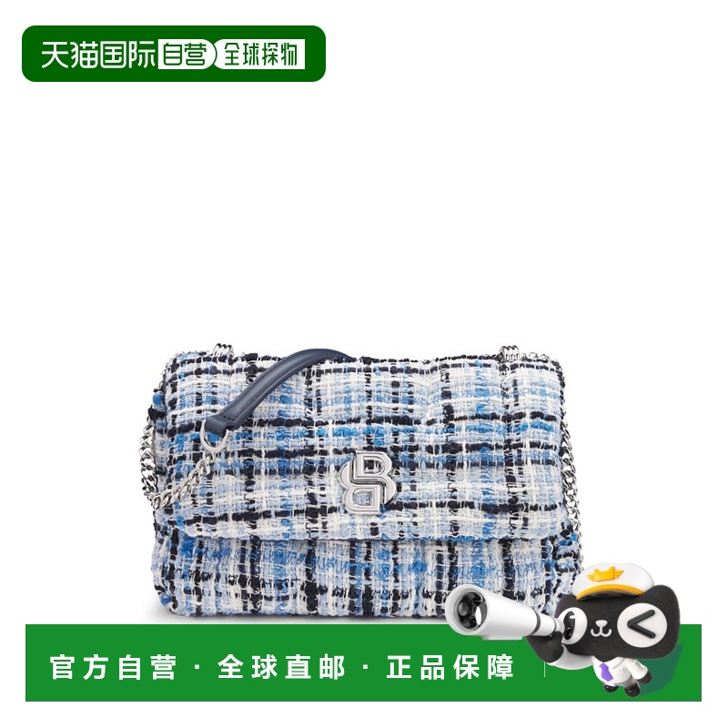 自营 bossMulticolored-tweed shoulder bag with Double B monog