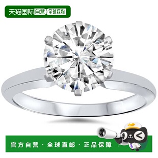 自营 pompeii3VVS 3ct Solitaire Moissanite 订婚戒指圆形明亮式