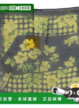 自营 GF Ferre 黄色 Floral Wrap Shawl Foulard 女士围巾 - 黑色