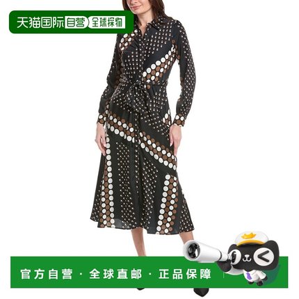 自营T Tahari Button Down Midi Dress - multi 美国奥莱直发