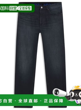 自营hugo bossDark-blue regular-fit jeans in stonewashed deni