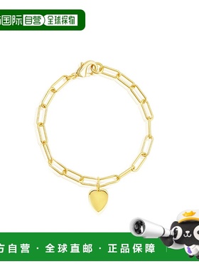 自营Adornia Paperclip Chain Bracelet with Heart gold yellow
