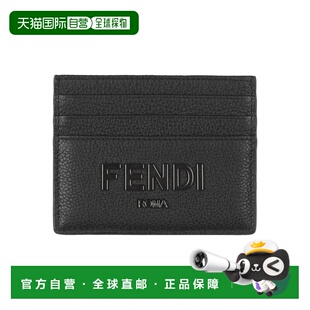 1h可退 【美国直邮】FENDI 小皮具 卡包 卵石纹真皮持卡人 意大利