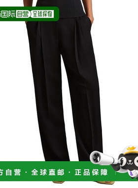 自营Reiss Lydia Double Pleat Wide Leg Pant - black 美国奥莱