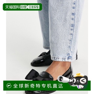 ASOS 黑色 女士 設(shè)計(jì)蝴蝶結(jié)簡(jiǎn)便漆皮平底鞋 Mentor 香港直郵潮奢
